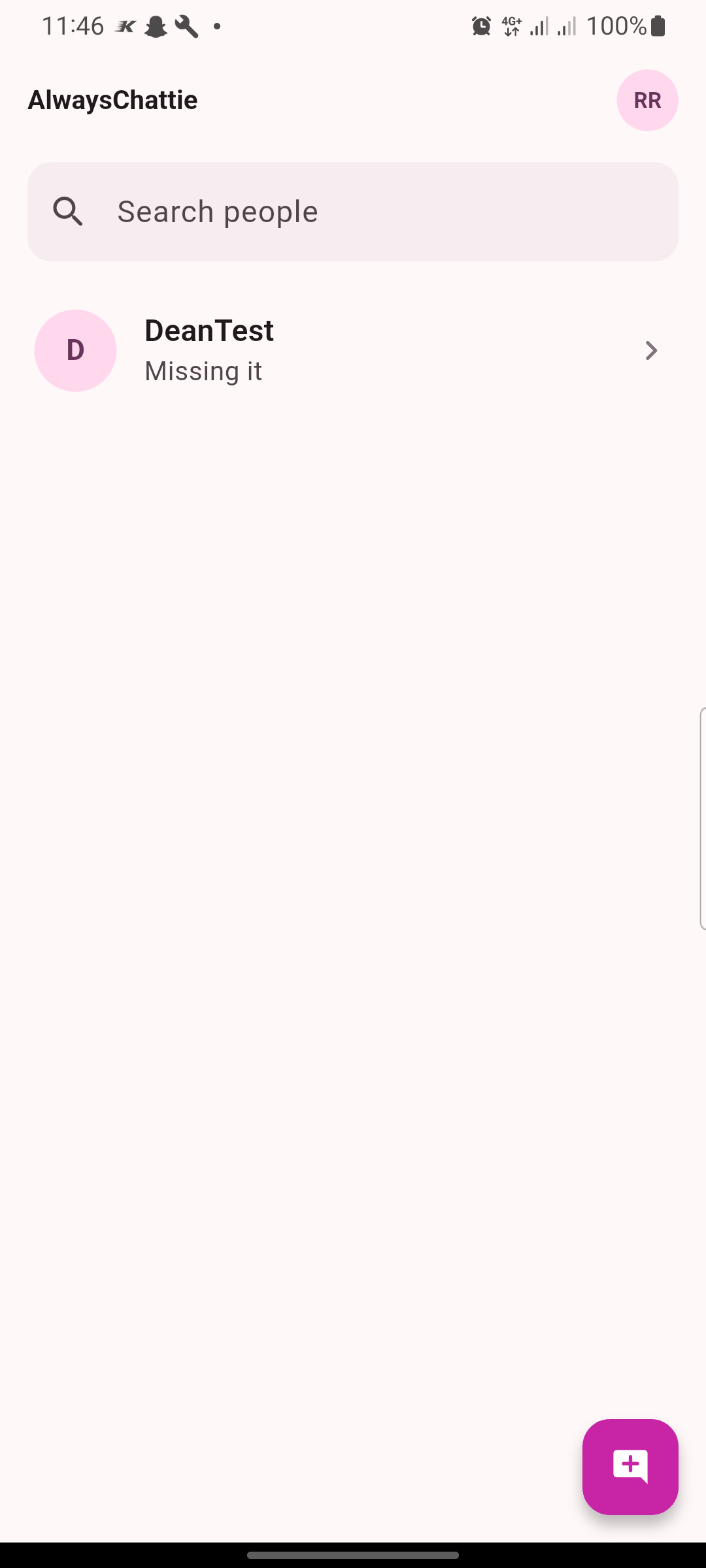 Home screen with people list and search